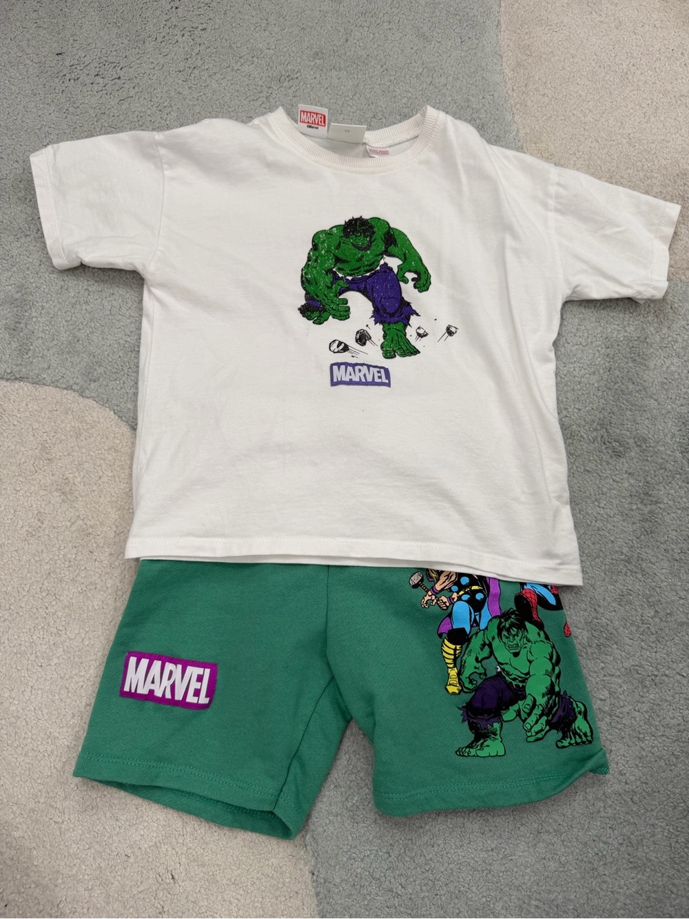 Zara toddler Marvel Hulk matching shorts set 6T